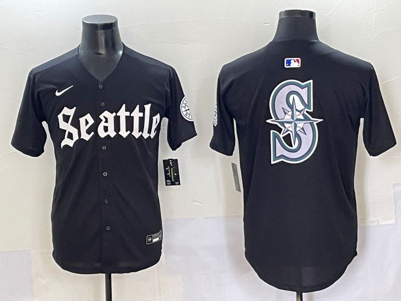 Men 2025 Seattle Mariners Blank black Five generations Joint Name Nike MLB Jersey style 10